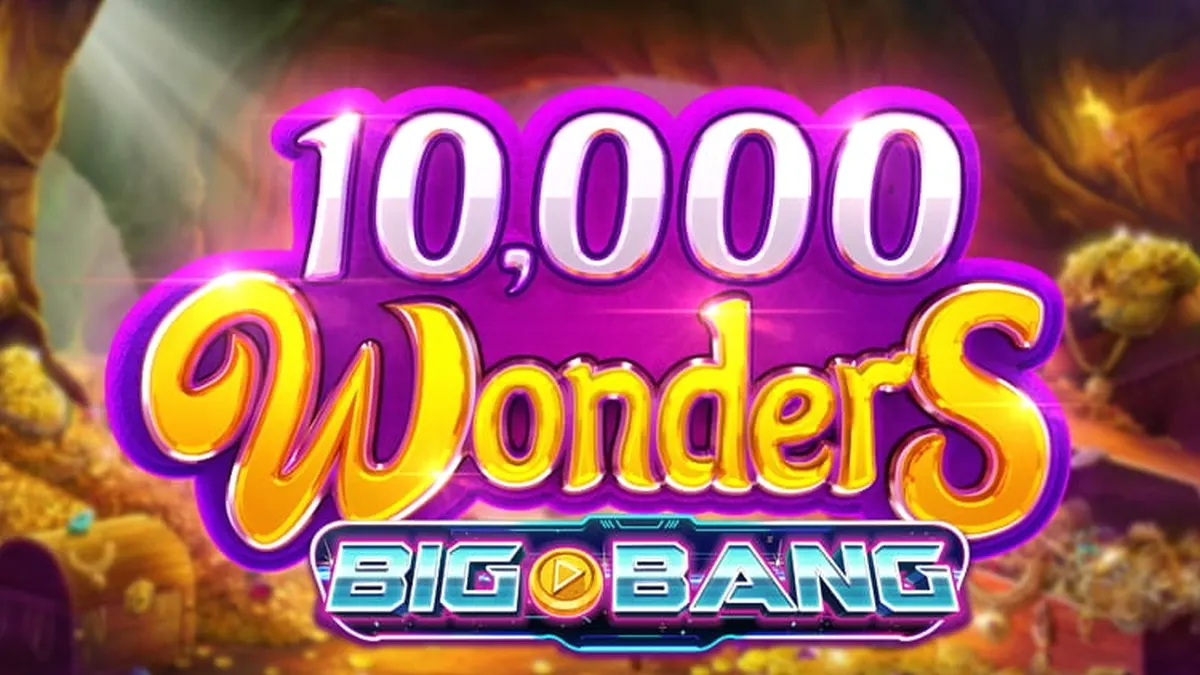 Interface do slot 10,000 Wonders Big Bang com elementos visuais de sorte e abundância