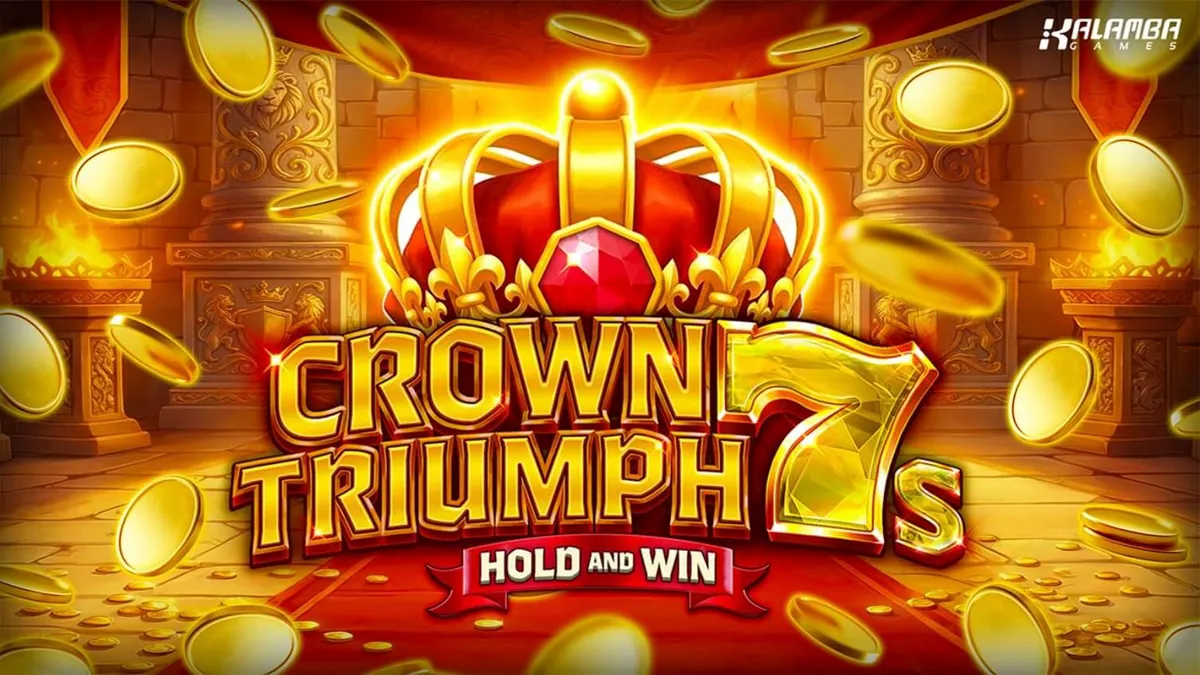 Interface do slot Crown Triumph 7s Hold and Win com símbolos clássicos e elementos reais
