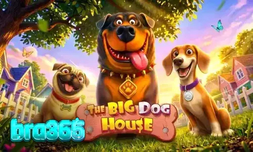 The Big Dog House slot interface com símbolos caninos